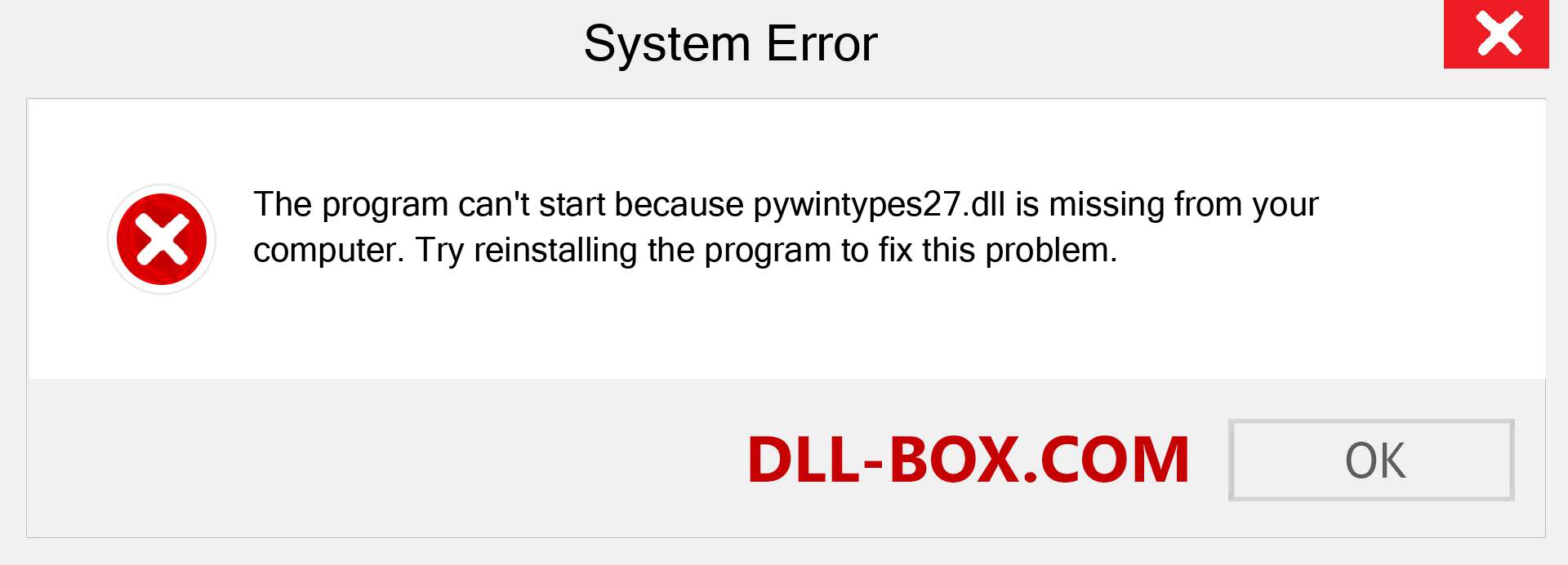 pywintypes27.dll file is missing?. Download for Windows 7, 8, 10 - Fix  pywintypes27 dll Missing Error on Windows, photos, images